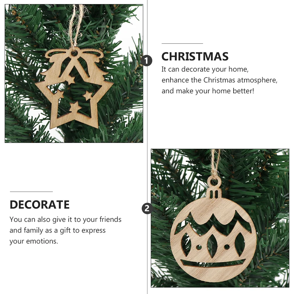 

20Pcs Christmas Wooden Decorations Lightweight Hanging Pendants for Tree Holiday Festival Home Ornaments Hanging Wooden Tag