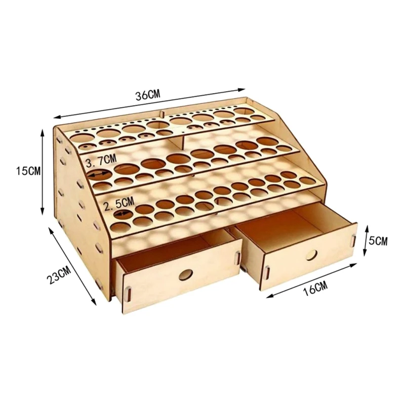 Diy Houten Organizer Verf Flessen Display Borstels Houder Stand Opslag Model Tool 58 Flessen Verf Kunnen Worden Geplaatst