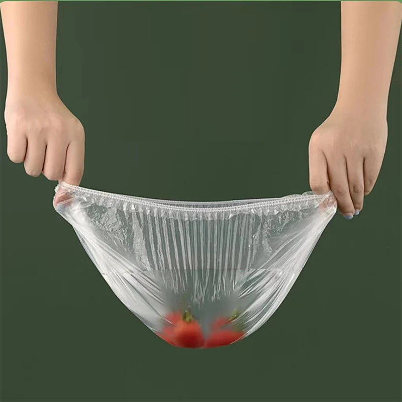 

disposable bowl plate cover fresh food covers stretched film storage for kitchen camping party PE elastic hat bag