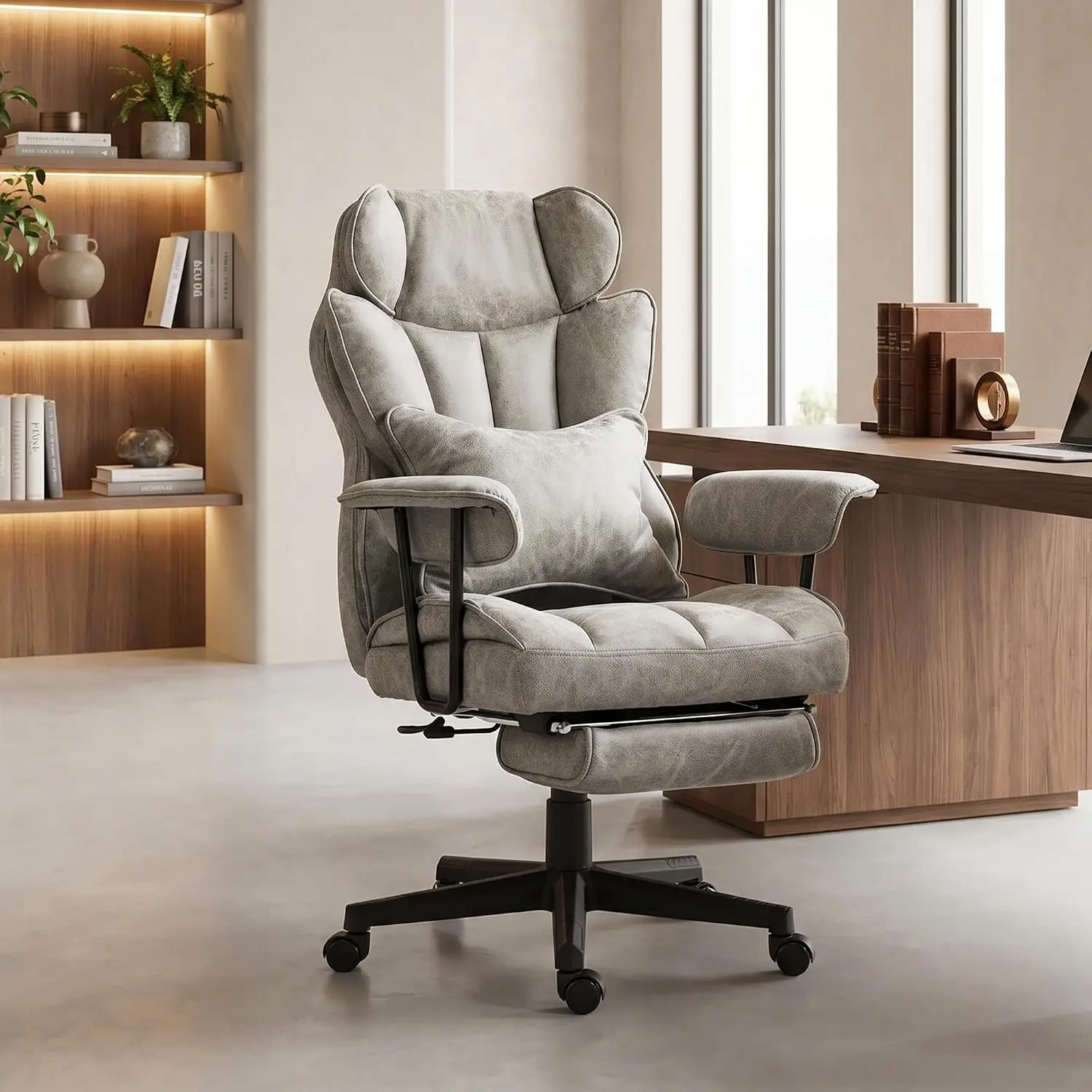 Massage Executive Office Chair 6 Vibration Points 400LBS Gray, Customized