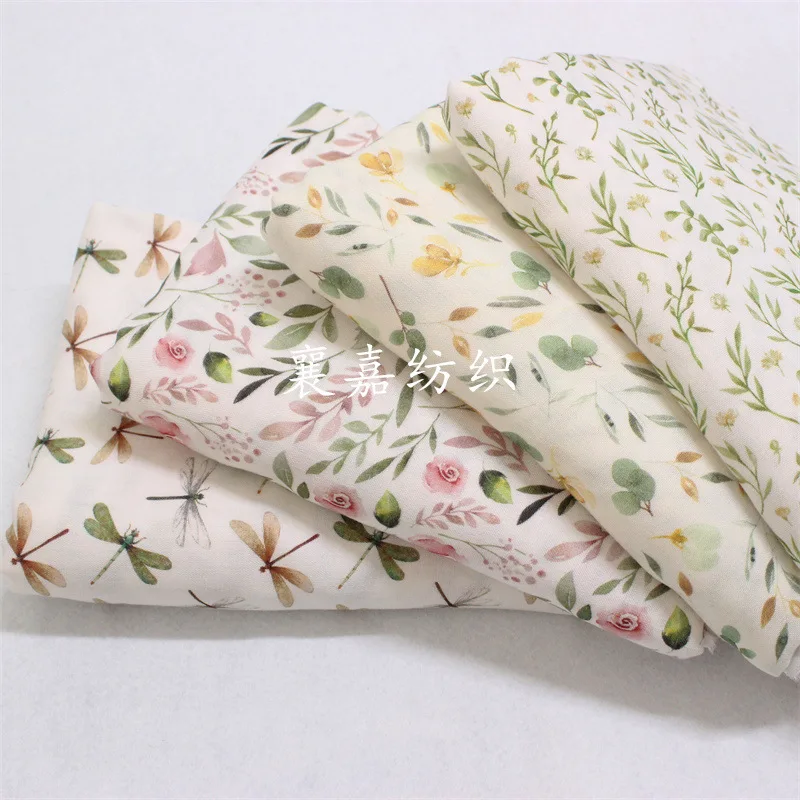 100X150cm Bamboo Fiber Double-Layer Gauze Cloth Small Floral Digital Printing Baby Clothing Pajamas Bedding Fabric