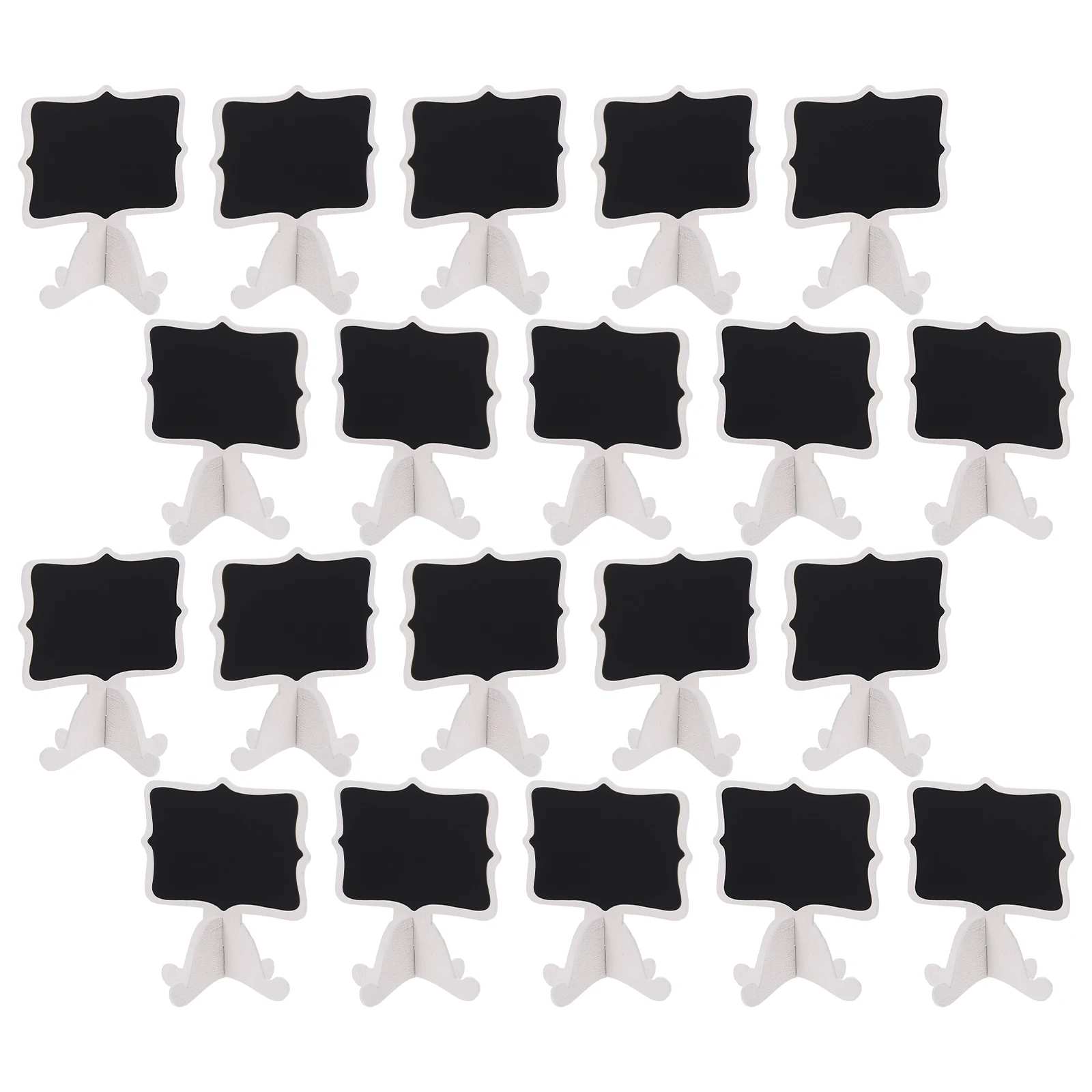 

20pcs Wooden Craft Reusable Blackboard Ornament Memo Board Erasable Writing Tag for Home Office Display Notice