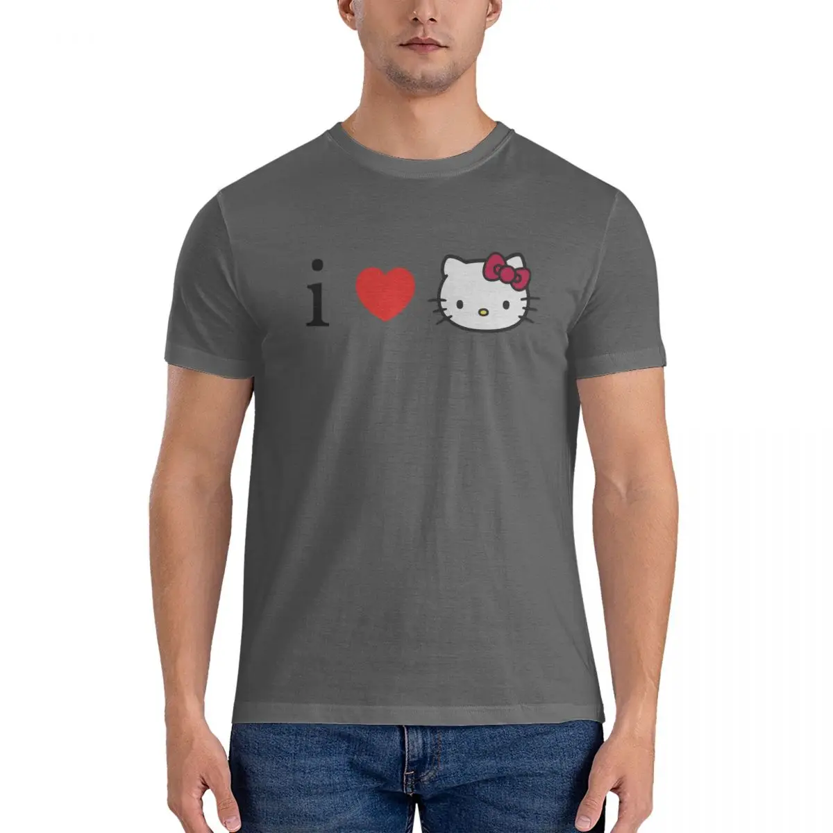 

Disney Cats Men's T Shirts Hello Kitty Novelty Tee Shirt Short Sleeve O Neck T-Shirts 100% Cotton Gift Idea Clothes