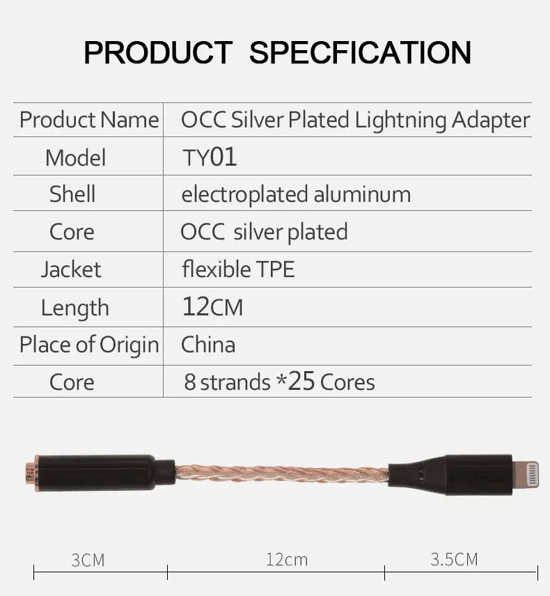 Yongse YS02 محول كابل ضوء نينغ إلى 3.5/2.5/4.4 محول مع هيئة التصنيع العسكري/دعم خط التحكم ، وظيفة مكالمة صوتية