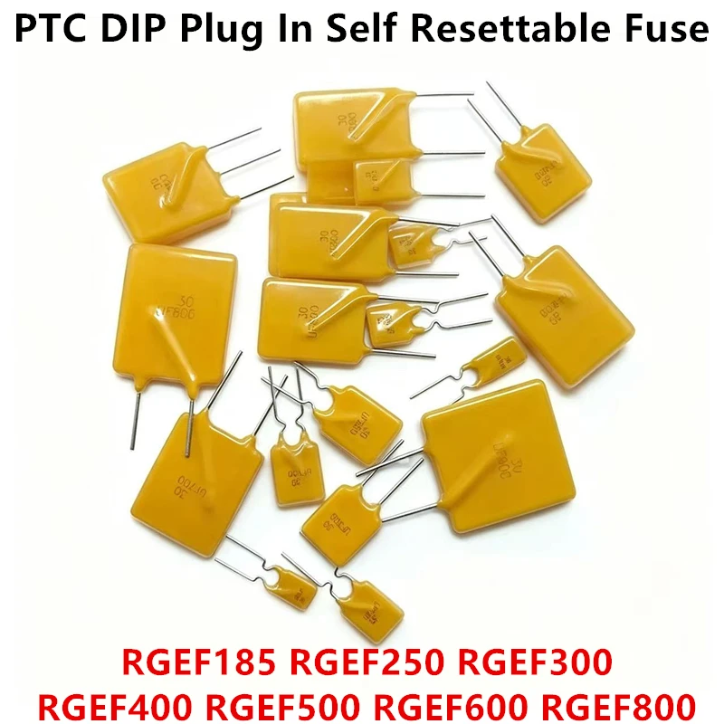 10Pcs PTC DIP Plug In Self Resettable Fuse RGEF185 RGEF250 RGEF300 RGEF400 RGEF500 RGEF600 RGEF800 30V PPTC Self-Recovery Fuses