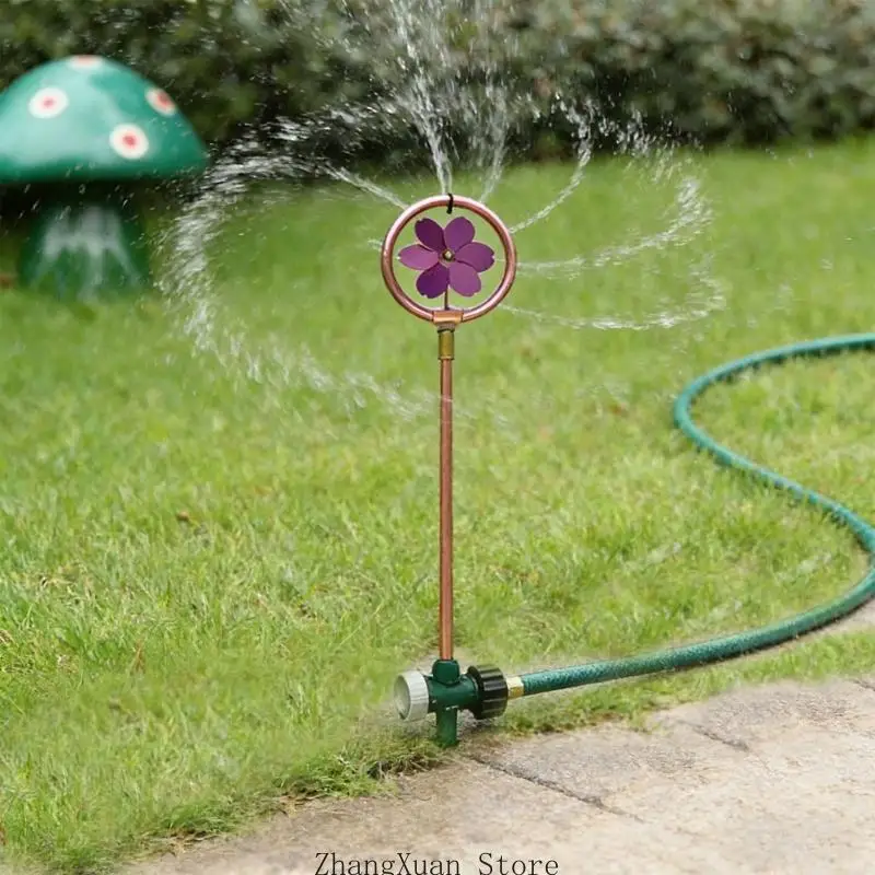 Automatic Rotating Sprinklers Whimsical Flower Head For Lawn Yard Irrigation 3XUF