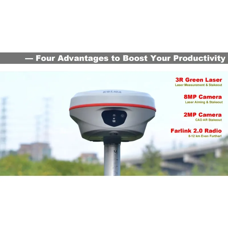 Gnss Rtk Lazer 30M Laser Range Kolida K60 Gps Rtk أداة المسح 1698 قنوات روفر Rtk #3