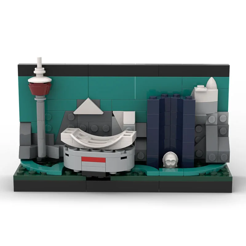 MOC Kreatives Nationaldenkmal-Bausatz-Modell mit Postkarte, Kinderpuzzle, Montage-Spielzeug, Geburtstagsgeschenk, Dekoration – Detail 4