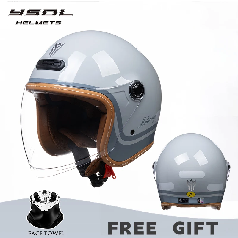 Electric Motorcycle Helmet Men Women Retro Half Helmet  All Season Universal Motorcycle Safety Helmet