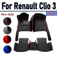 Custom Automotive Car Floor Mats For Renault Clio 3 2006 2007 2008 2009 Auto Luxury Leather Men Women Car Mats