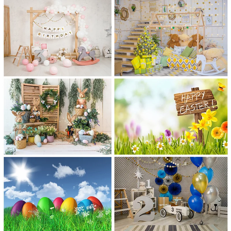 

Children Birthday Photography Backdrops Cartoon Indoor Flowers Baby Portrait Photo Background Studio Props 211025 ZLSY-17