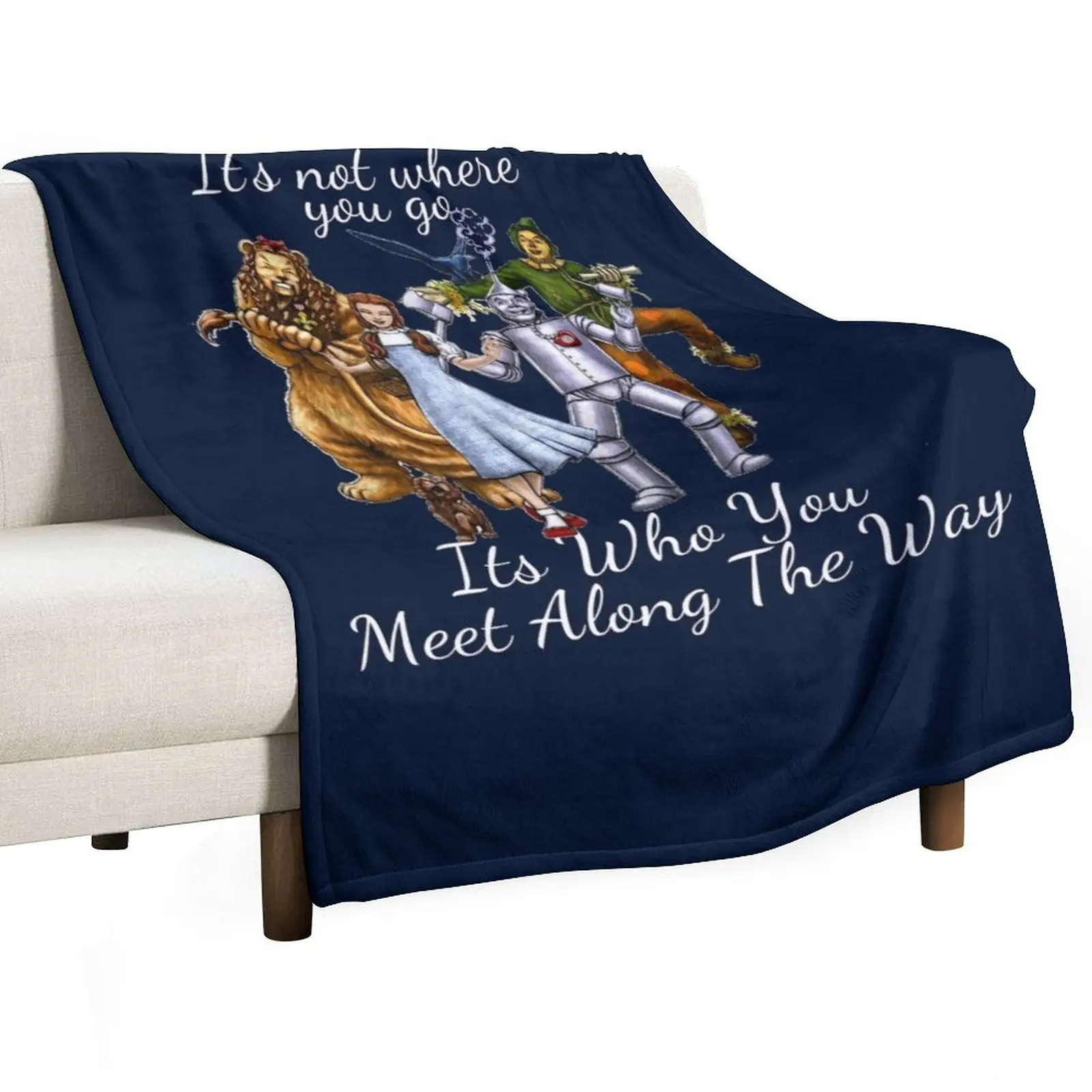 Dorothy Quotes It's not where you go, it's who you meet along the way Vintage Fantasy Throw Blanket wednesday Loose Blankets