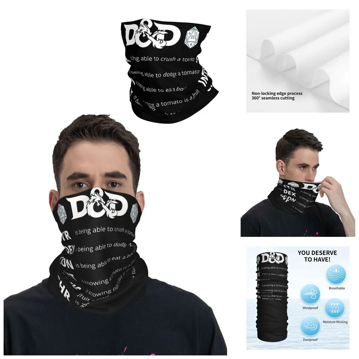 Swift Bandana Neck Cover Printed Motorcycle Club Dungeons & Dragons Wrap Scarf Running Unisex Adult Washable