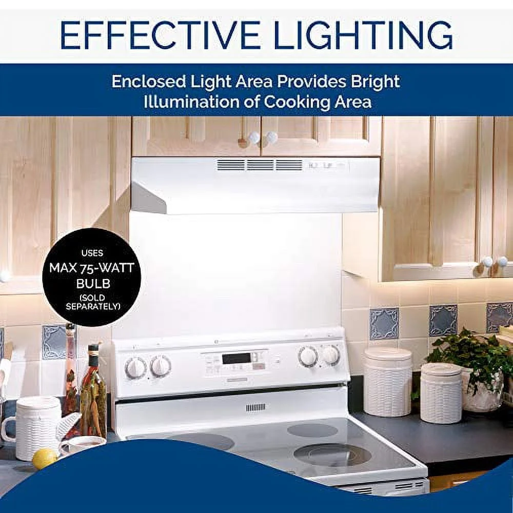 Ventless Under Cabinet Range Hood 30 Inch Kitchen Fan Non-Ducted Air Purifier with Charcoal Filter Lighted Design Easy