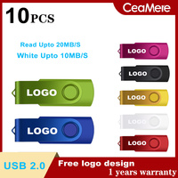 Ceamere Free custom LOGO Rotating color high-speed storage USB flash drive 128mb 256mb Video file U disk  1GB 2GB 8GB 16GB