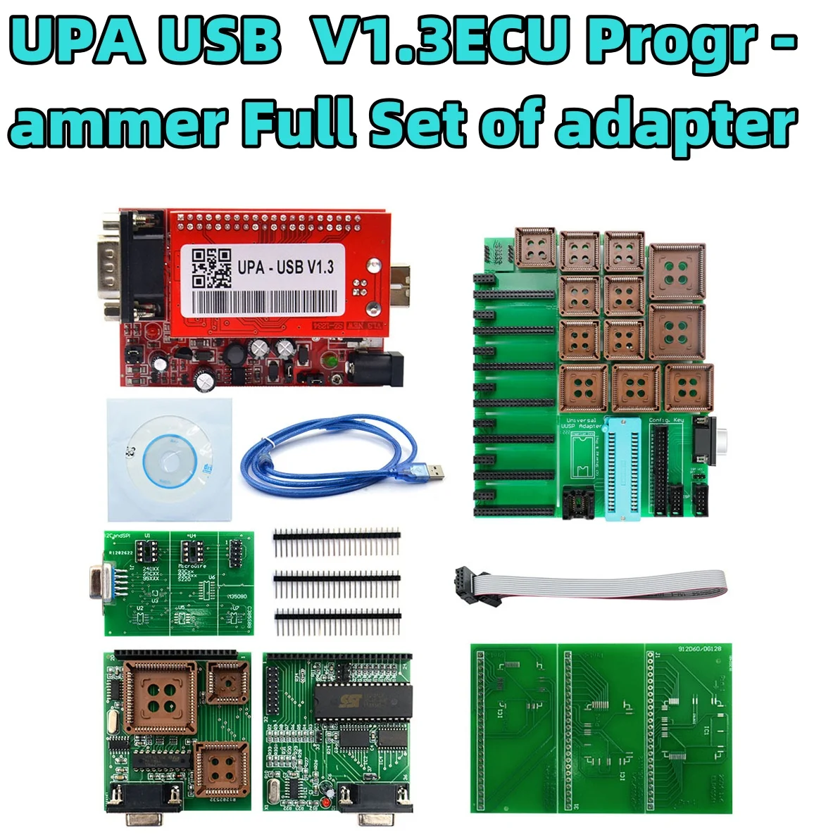 Автомобильный ECU-программатор UPA USB с большой платой, полный комплект V1.3, полный набор адаптеров, высокое качество, очень быстрая доставка