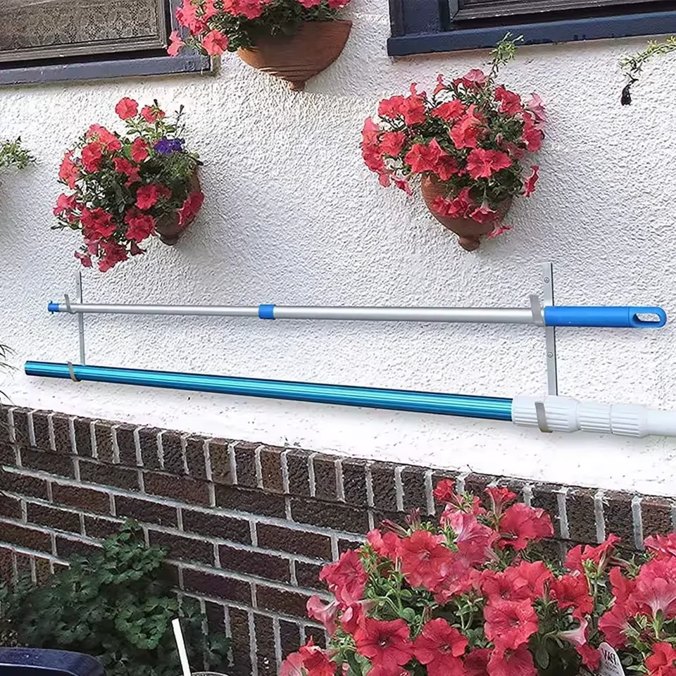 Gancho de poste telescópico, mangueras de vacío portátiles, rastrillos de hojas, organizador multiusos de aleación de aluminio, colgador para