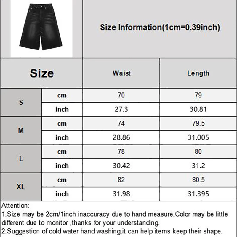 Vintage Y2k Baggy Denim Shorts Wide Leg Pants For Women&Men Fashion High Waisted Wash Knee Length Jeans Shorts Oversize Pants