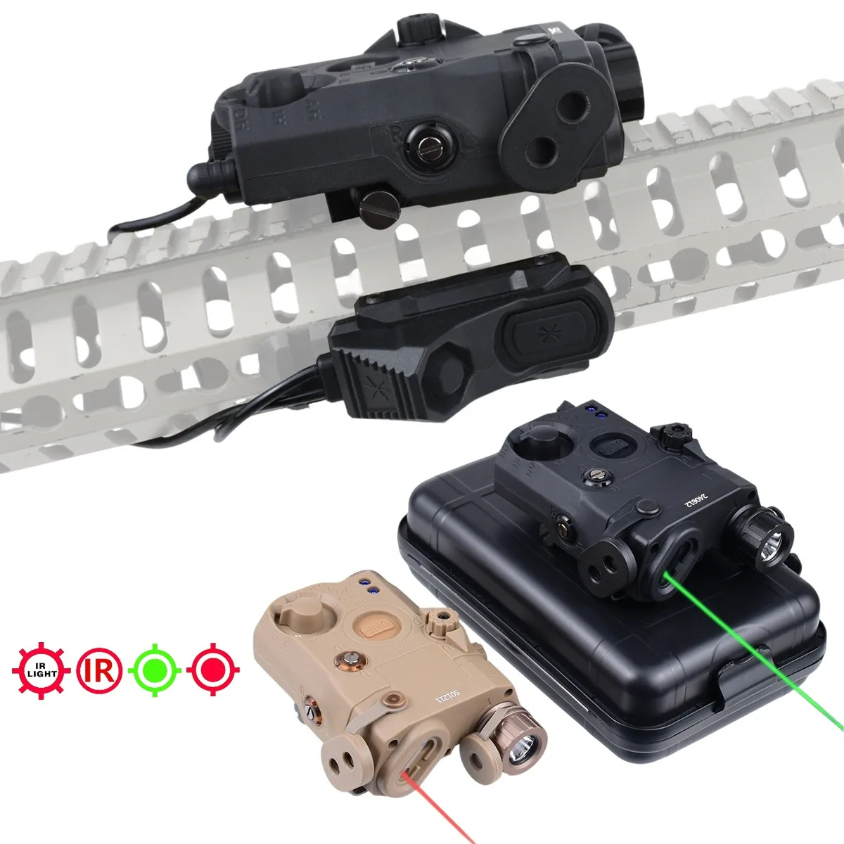 

Тактический лазерный целеуказатель с красной, зеленой, синей и ИК-подсветкой PEQ-15 PEQ15 для страйкбольного оружия, стробоскопический фонарь LED PEQ