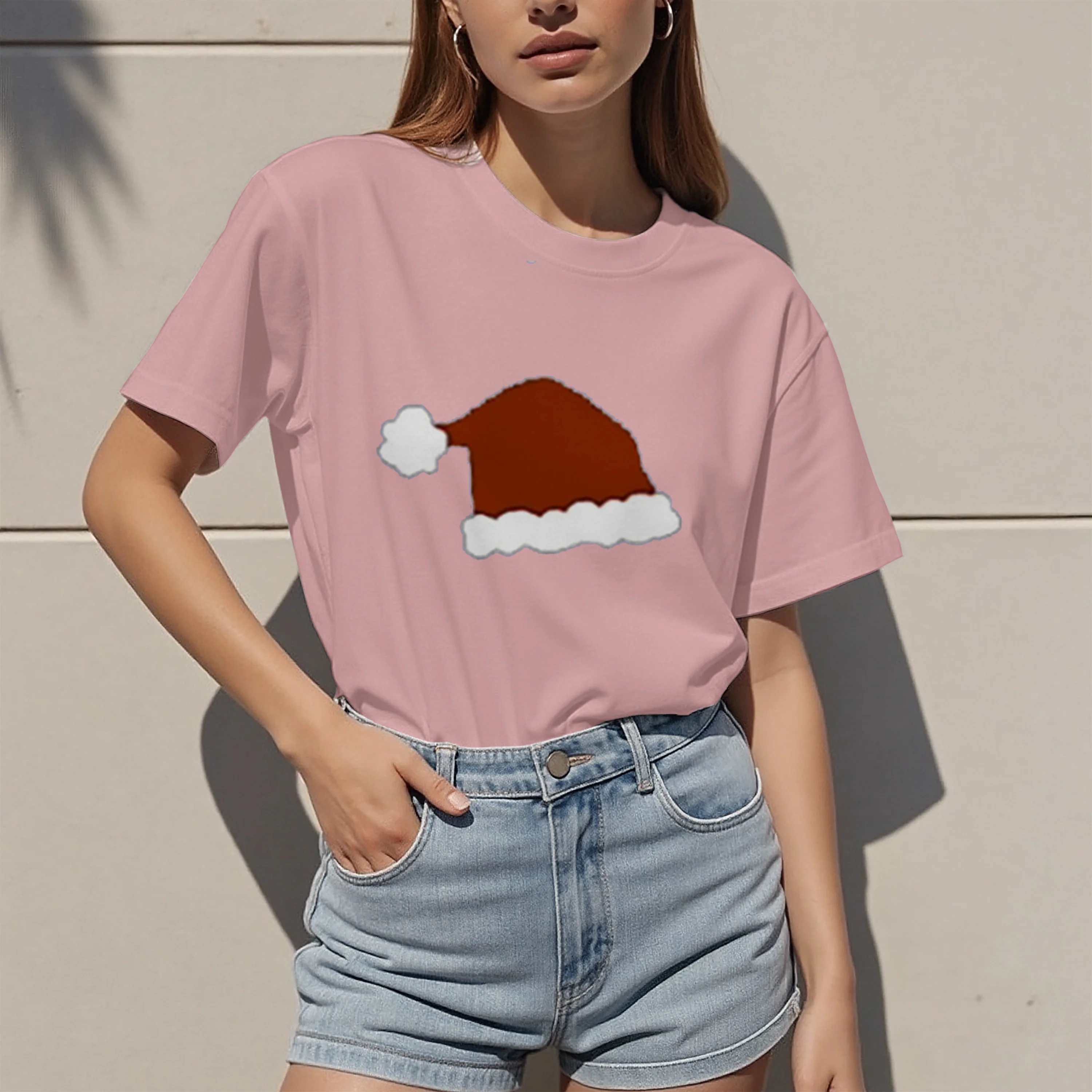 여성용 통기성 폴리에스터 반팔 티셔츠, 클래식한 디자인, 출퇴근이나 데이트에 착용하기 쉽습니다.