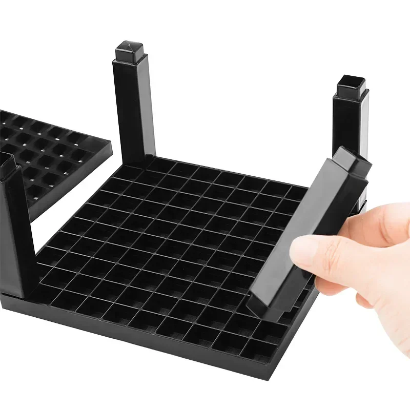 96 Slots Large Capacity Pen Holder Square Checkerboard Pen Holder Detachable Plastic Penholder Multi-purpose Pen Holder