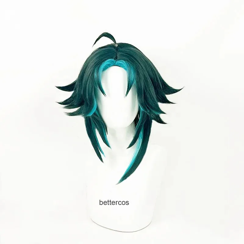 40 سنتيمتر لعبة تأثير تأثيري شياو الشعر الأخضر القصير مع ملصقات حلقة مقاومة للحرارة الاصطناعية شعر مستعار للحفلات + غطاء شعر مستعار VM. ;65;'FJ7 #1