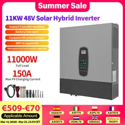 DATOUBOSS 11kW hybride zonne-omvormer 48V op raster ondersteuning parallelle integratie in voeding batterij-vrije werking 150A MPPT