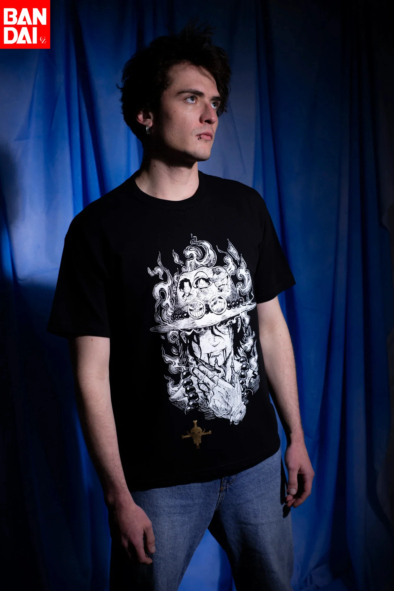 One Piece Portgas D. Ace Print T-Shirt Herren 2026 Sommer Schwarz Oversized Tee Anime Streetwear Harajuku Locker Baumwoll-Oberteil Grafik