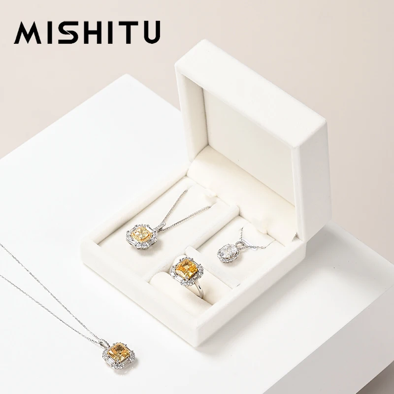 MISHITU Ring Jewelry Organizer Box Microfiber Necklace Box Display Earring Ring Box Jewelry Storage Display Portable Jewelry Box