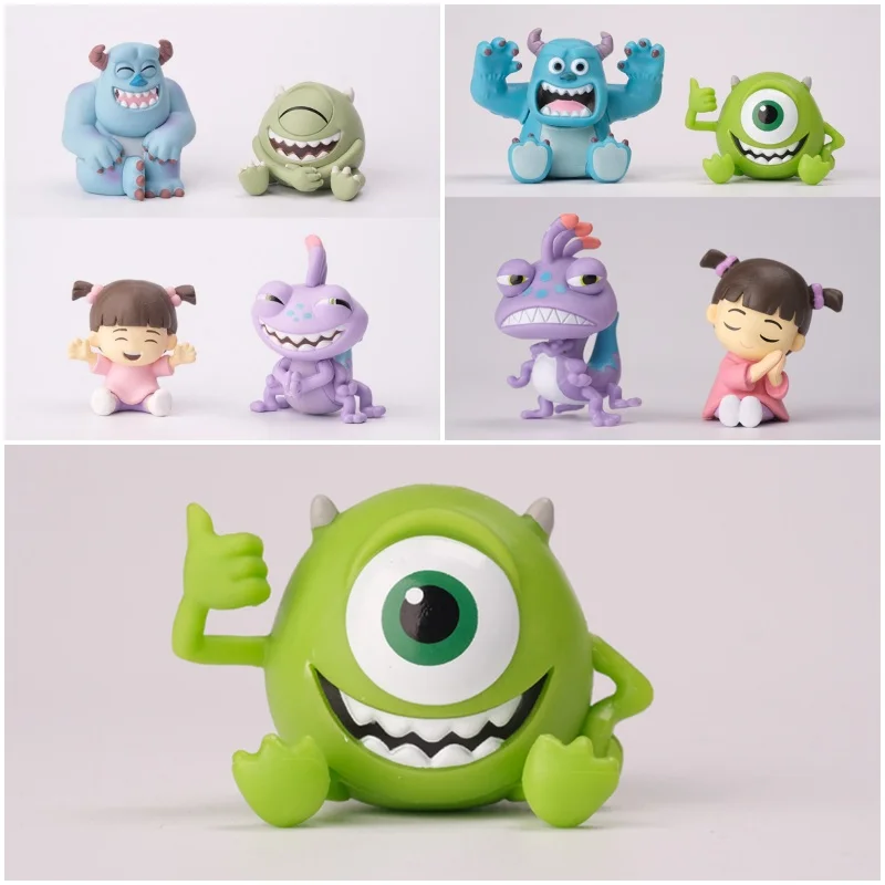 4 pièces figurines universitaires Monsters Inc James P. Sullivan figurine d'action Anime Michael Wozosky Randall Boggs Q Version jouets modèle
