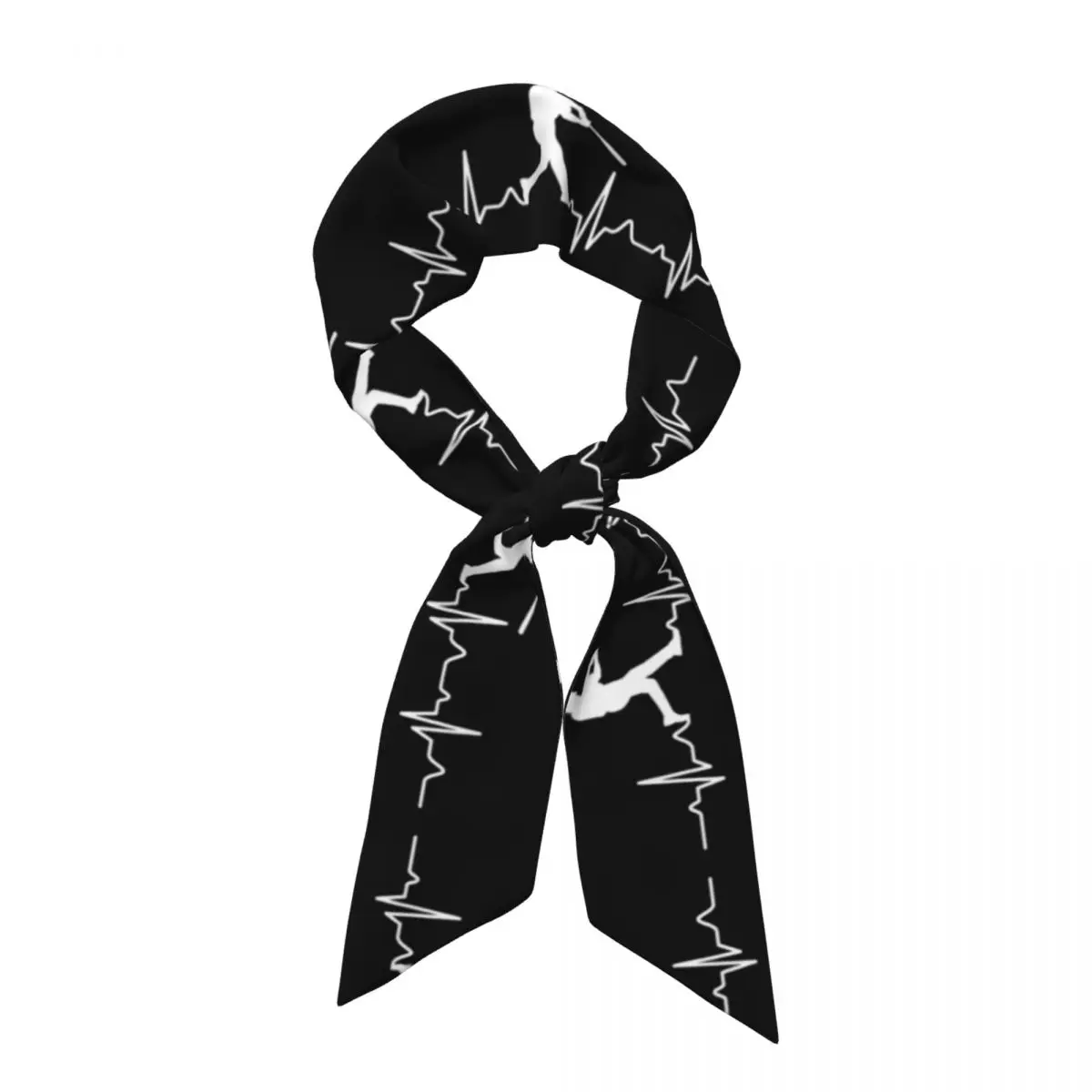 Baseball Player Heartbeat Women Long Narrow Scarf Soft Skinny Scarf Multi-use Neck Head Wrap for Office Daily Party