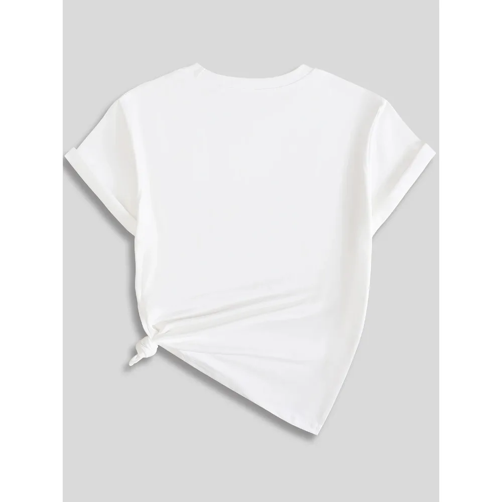 Fashionable round neck short sleeved shirt suitable for surfing beach T-shirt  summer and spring women's short sleeved shirt