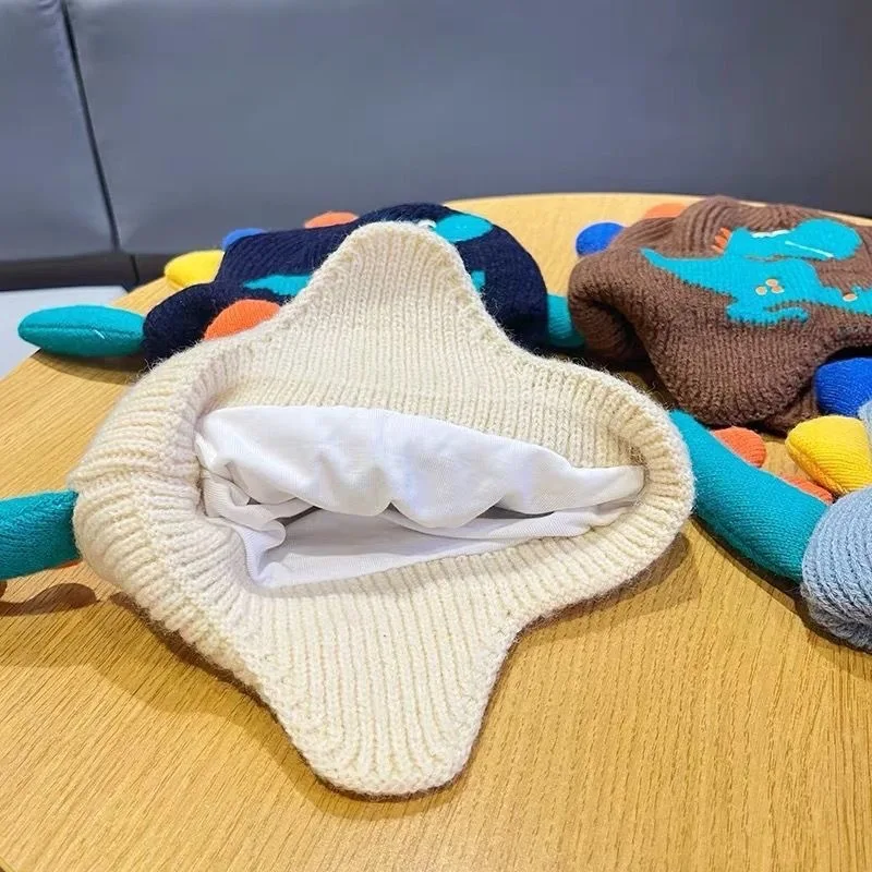 Gorro para bebés, niños y niñas, fotografía de dinosaurio recién nacido, accesorios para niños, gorro tejido, gorros cálidos para Otoño e Invierno