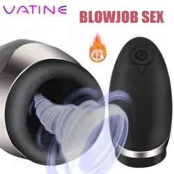 Sucking Vibrator Erotic 9 Modes Sex Toys For Men Penis Trainer Male Masturbator Automatic Heated Mouth Blowjob Oral Massager