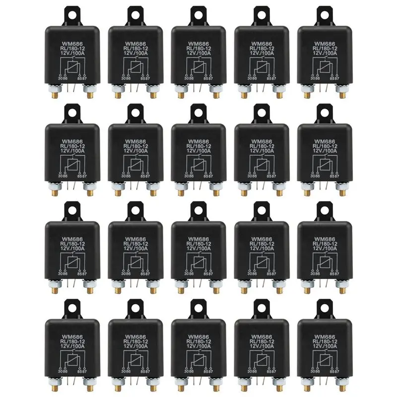 

A04E-20X 12V 100Amp 4-Pin Heavy Duty ON/OFF Switch Split Charge Relay For Auto Boat Van Black