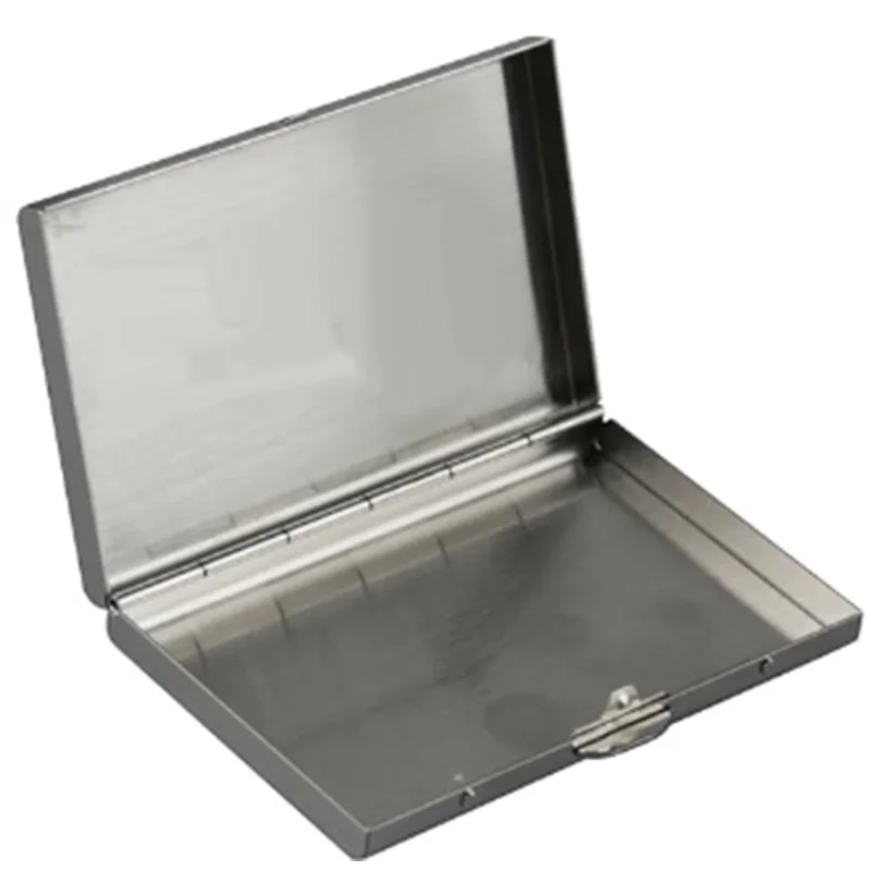 Stainless Steel Tin Cigarette Case 1 1/4 Protective Natural Unrefined Metal Holder for Regular view 2
