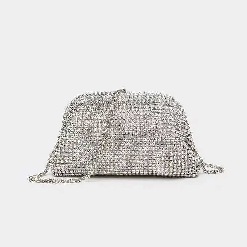 Luxury Exquisite Shiny Clutch Purse Crystal Rhinestones Diamond Evening Bag Women Handbag Wedding Party Banquet Bag Shoulder Bag