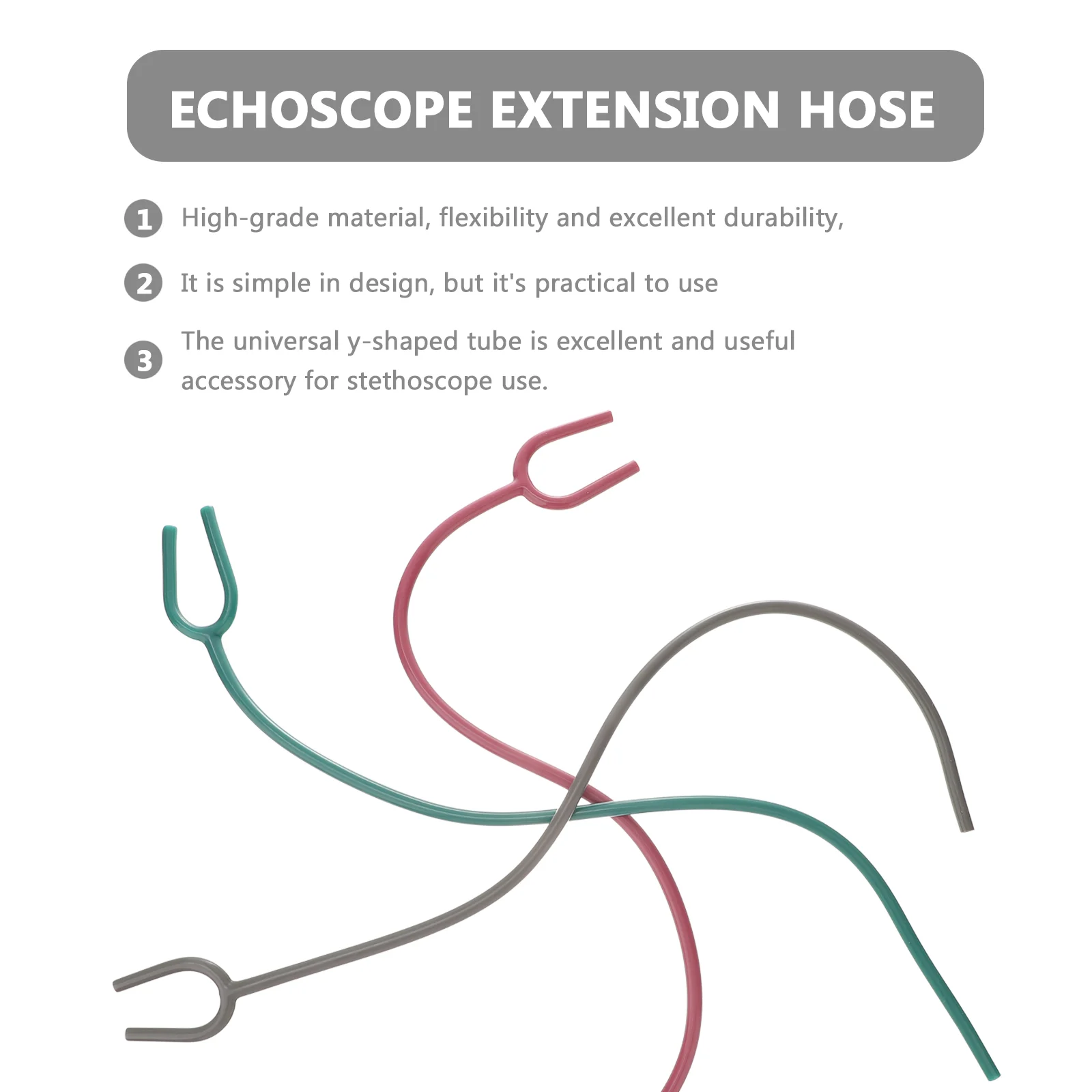 Accesorios de tubo de extensión de estetoscopio Echo, repuesto de Pvc, ecoscopio en forma de Y, 3 uds.