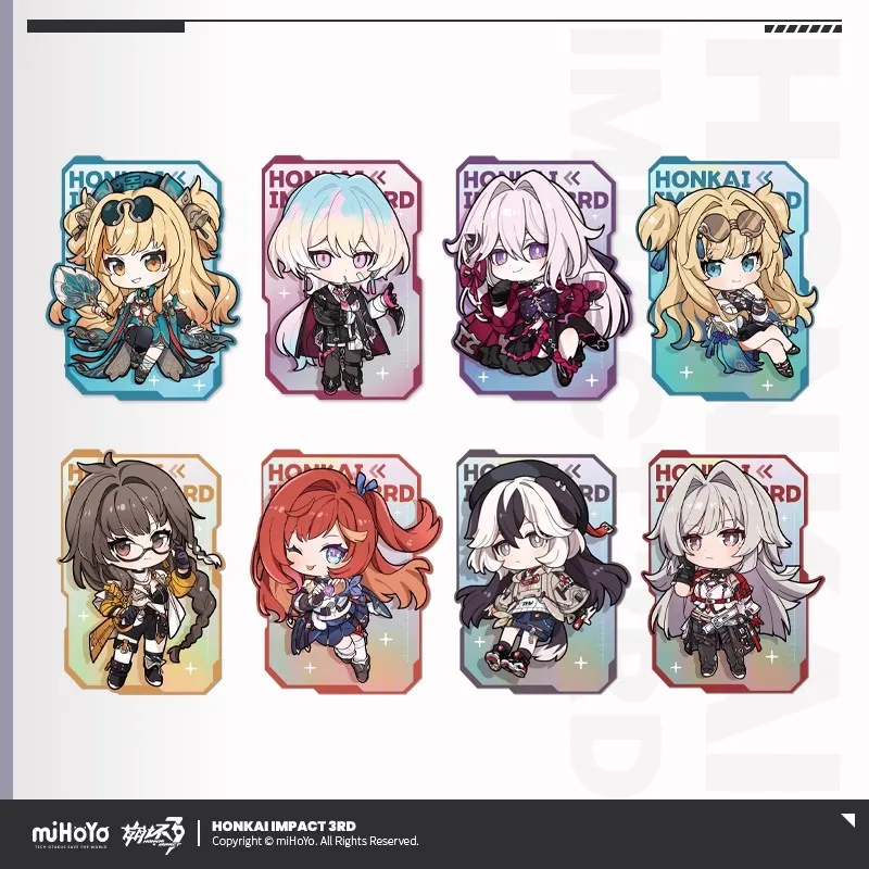 

Official miHoYo Honkai Impact 3rd Volume Two Q-style Cartoon Figures series Laser Ticket Collection Card Anime Game Accessories