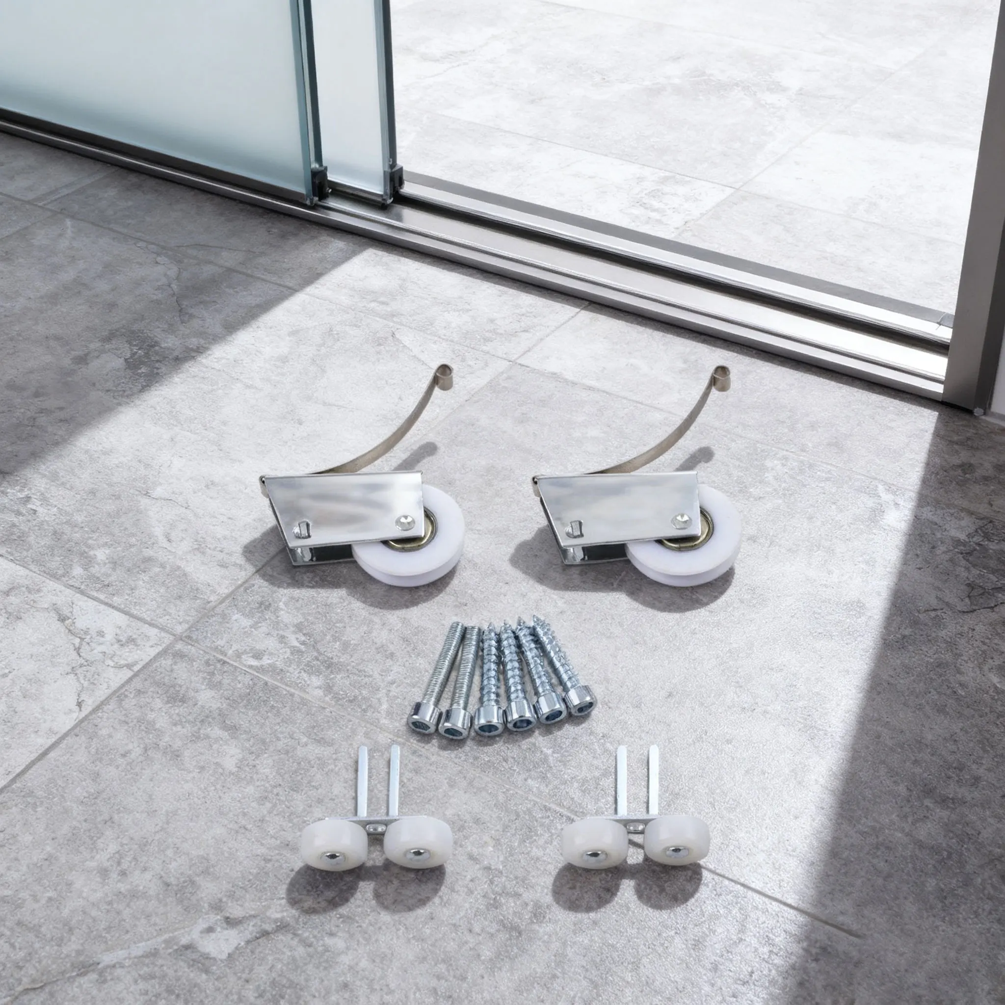 تجديد المنزل، تركيبات الأبواب المنزلقة، نظام بكرة الباب المنزلق عالي الأداء، سهل التركيب، أداء محسن