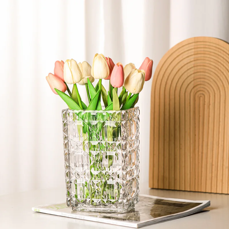 

Vase Decoration, Living Room Flower Arrangement, Transparent Inset Style, Light Luxury, High-end Sense, Water-based Flowers