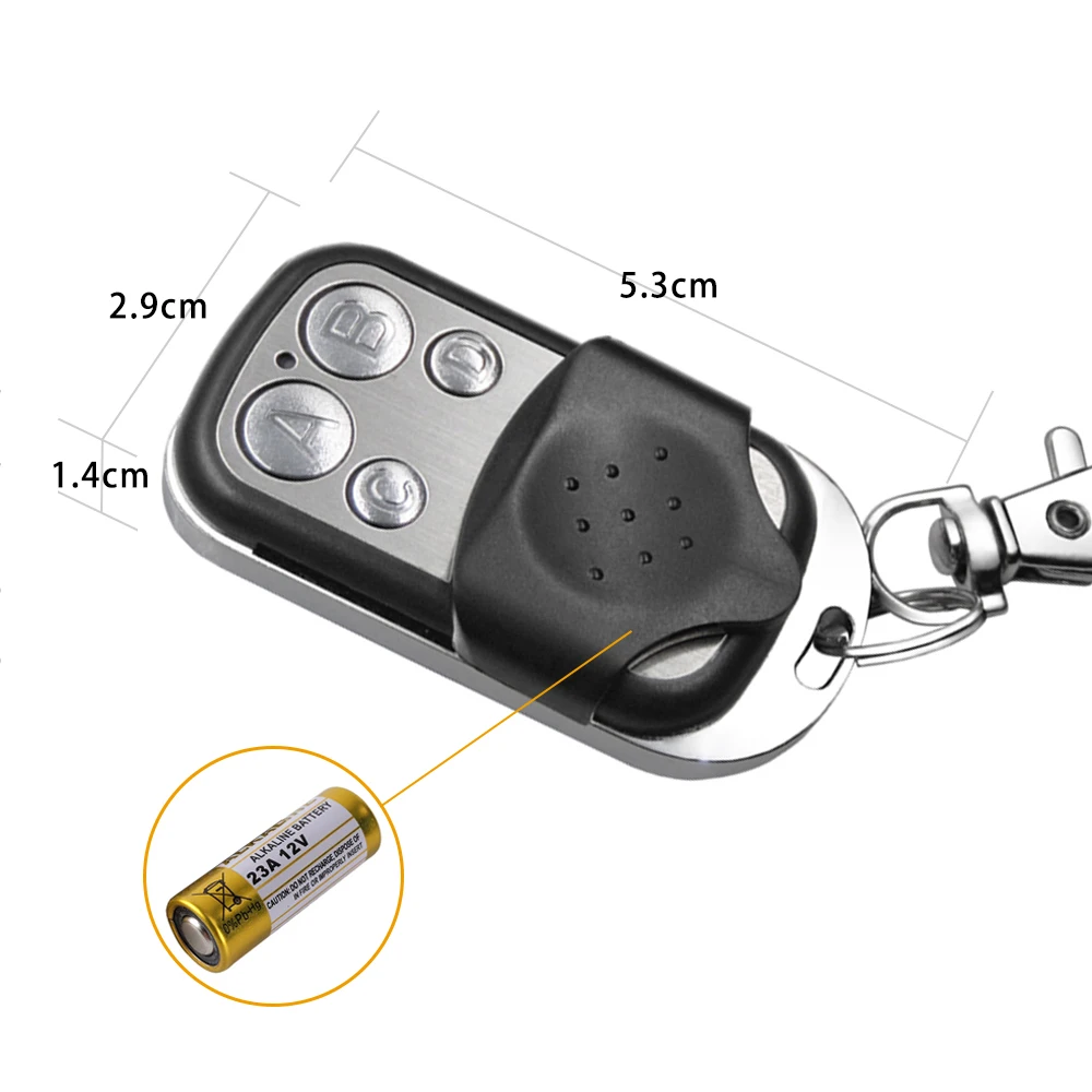 433 MHz ABCD/Lock Entsperren 4 Tasten Fernbedienung Metall Druckknopf Sender Universal 4 Tasten Garagentoröffner Fernbedienung