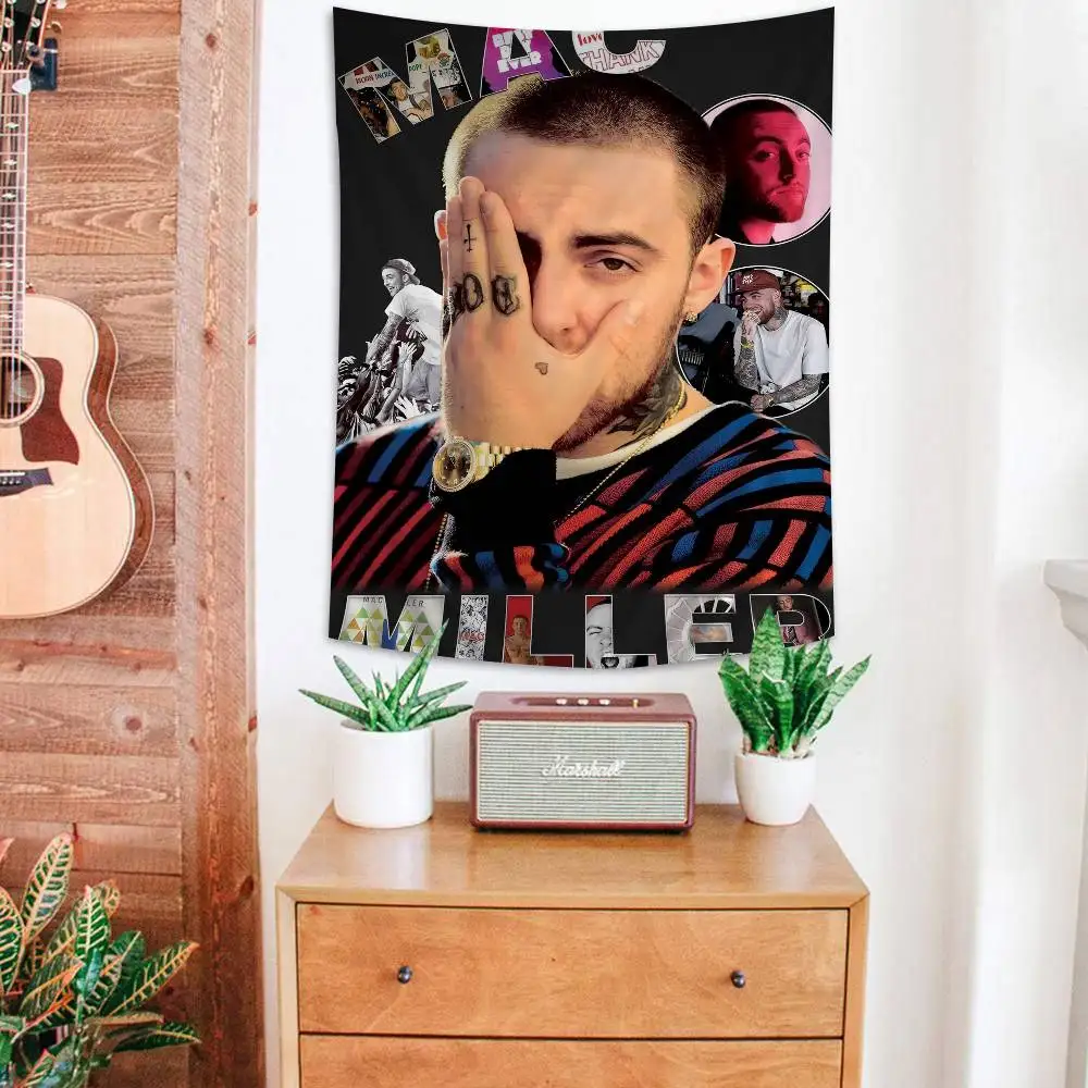 Singer M-Mac Miller Colorful Tapestry Wall Hanging Hippie Flower Wall Carpets Dorm Decor Wall Art Decor