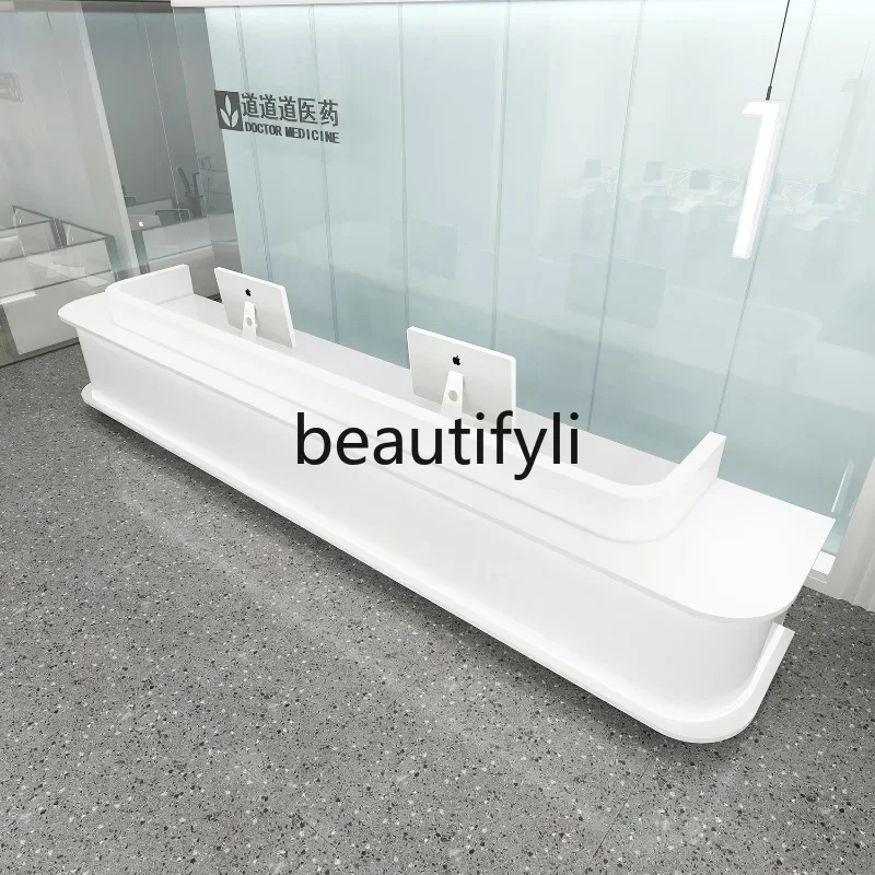 

zzqCompany Front Desk Reception Desk Modern Simple Cashier Bar Hotel Medical Beauty Medical Store Commercial Counter Table