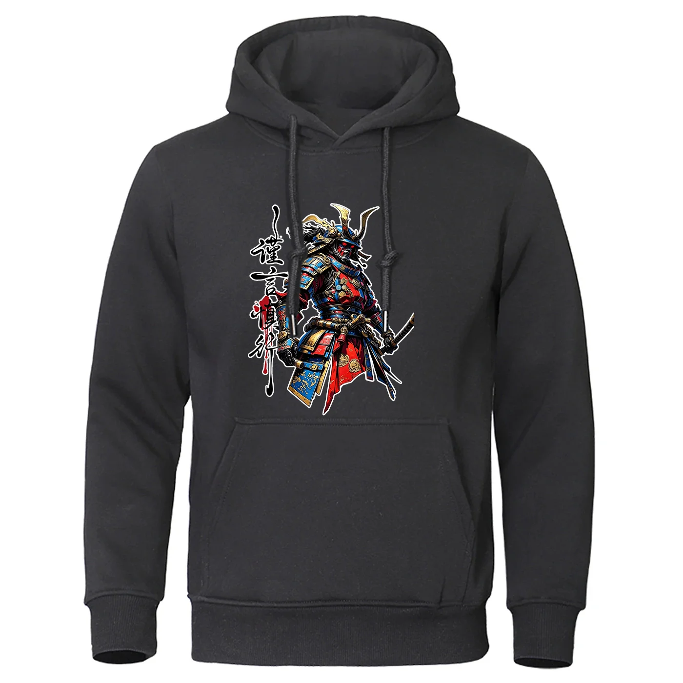 Premium Fabric Skin-friendly Cotton Hoodies Street-style Samurai Pattern Logo Print 2026 Spring And Autumn Men's Hooded Coat