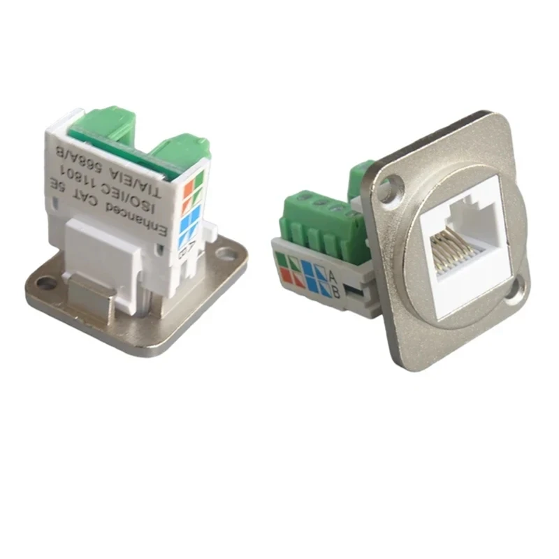 5 RJ45 CAT.5E เทอร์มินัลสายไฟโมดูลคอมพิวเตอร์เครือข่ายพร้อมน็อตยึด