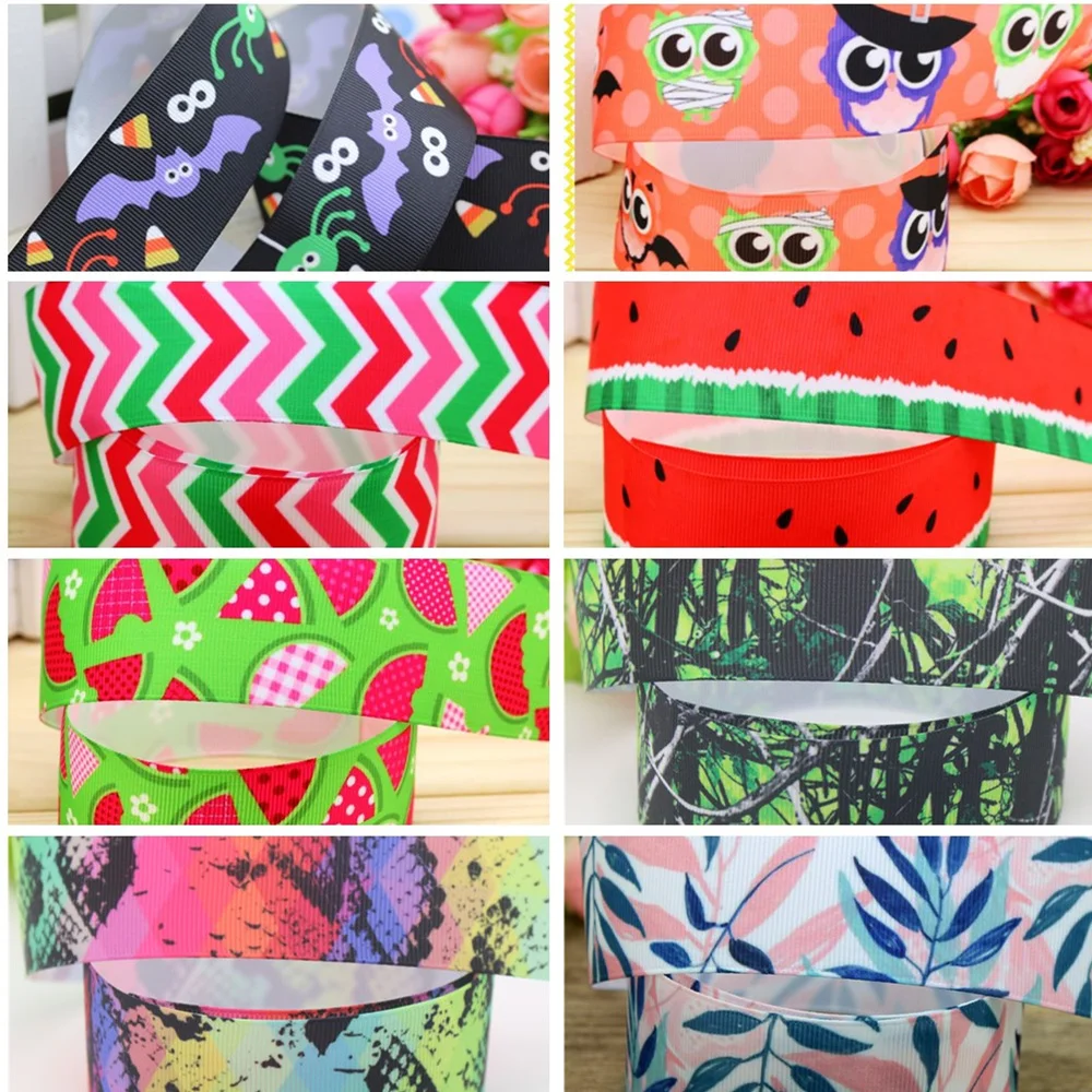 

DHK 1.5'' Halloween Camo Tree Printed Grosgrain Ribbon Material Headwear Party Decoration Diy Sewing Craft 38mm S432