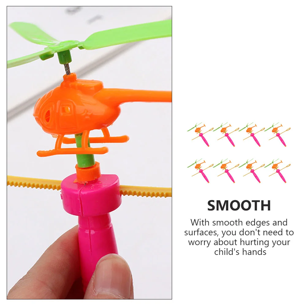 8 Pcs Tooth Helicopter Toy Gift Kids Toys Random Color Airplanes Children Educational Abs Plastic Funny Fly Flying