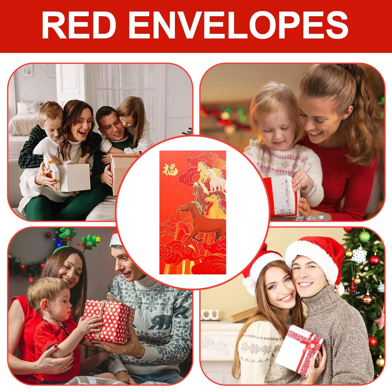 2026 السنة الصينية الجديدة المغلفات الحمراء المحمولة مهرجان المال حزمة المال المغلفات للنقود لمهرجان الربيع الزفاف #4