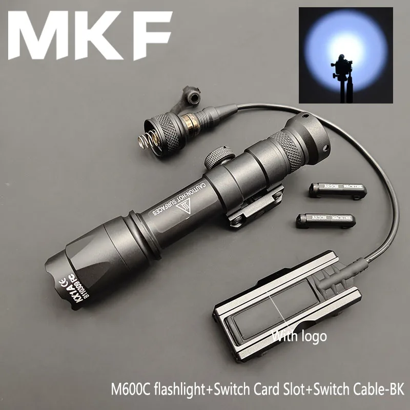 

Тактический металлический фонарик M300C M600C, M600, M300, оружия, фонарь с ЧПУ, карманный слот для панели + зажим для кабеля, 2 шт., рельсы 20 мм, для фотоохоты